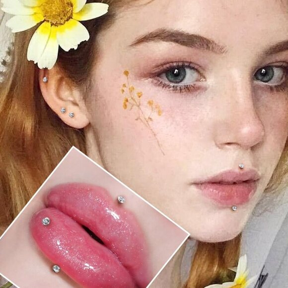 2Pcs 20G/18G/16G G23 Titanium Threadless Nose Stud Earrings Flat Back Tiny CZ Sm - Picture 6 of 9